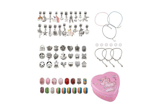 DIY Charm Bracelet Making Kit with Heart Shaped Box - Option for Two Sets