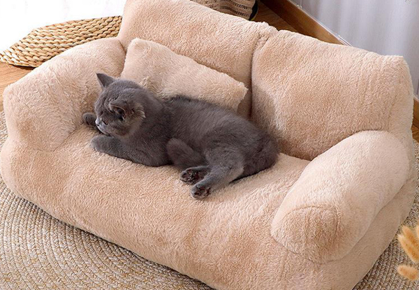 Pet Fluffy Couch Bed - Available in Two Colours & Three Sizes