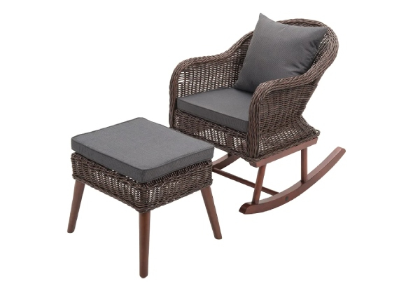 Cannes Rocking Chair with Foot Stool