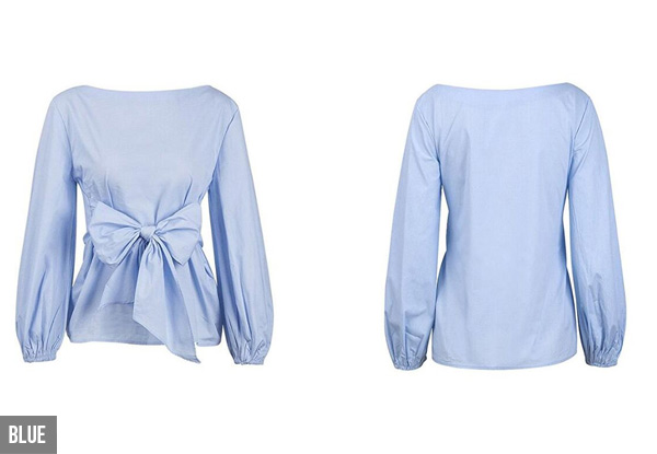 Tie Front Boat Neck Top - Four Colours & Four Sizes Available with Free Delivery