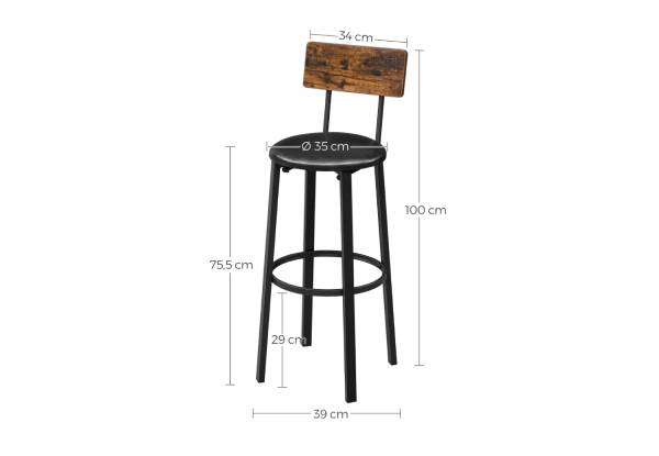 Two-Pack Vasagle Bar Stool with Footrest