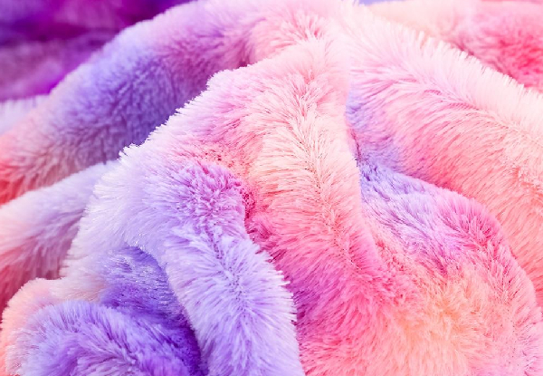 Colourful Soft Faux Fur Plush Blanket - Two Sizes Available