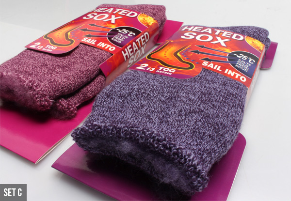 Two Pairs of Thermo Fleece Sox - Five Options Available with Free Metro Delivery