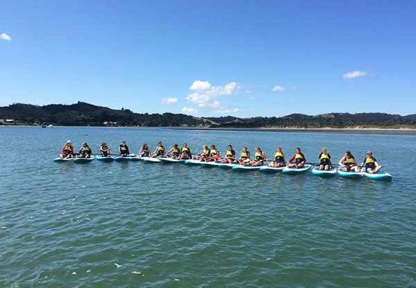 $14 for a One-Hour SUP Board Hire for One Person or $25 to incl. a Lesson – Options for Two, Four or Six People Available