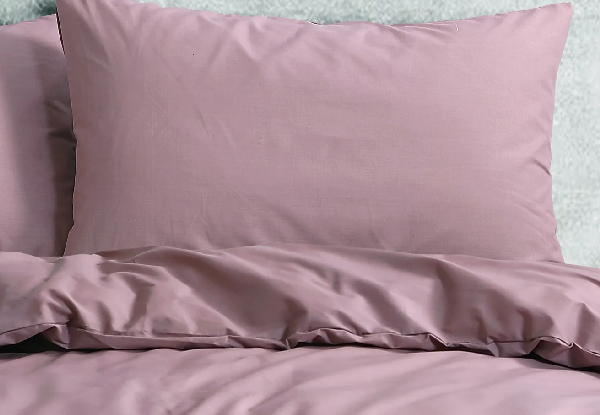 Amsons Dusky Pink Royale Cotton Quilt Duvet Doona Cover Incl. Pillowcase - Six Sizes Available
