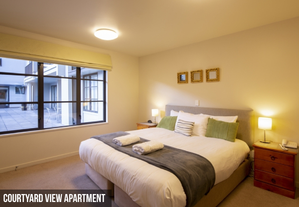 Two-Night 4.5 Star Central Queenstown Getaway for up to Four People in a Two-Bedroom Self-Catering Apartment incl. Parking, Early Check In, Late Check Out & Continental Breakfast - Options for up to Five Nights & a Roadside or Courtyard View Apartment