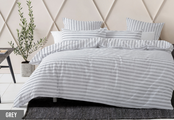 Nu Edition Charlie Duvet Cover Set - Available in Three Colours, Three Sizes & Option for Extra European Pillowcase - Elsewhere Pricing Starts at $99.99