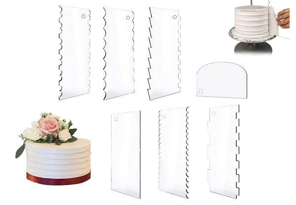 Six-Piece Acrylic Cake Decorating Scraper Set - Two Styles Available