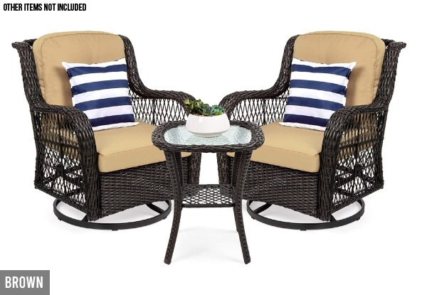 Relaxo Outdoor Swivel Chair Set - Two Colours Available