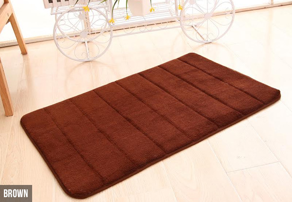 Two-Pack of Memory Foam Bathroom Floor Bath Mats - Five Colours Available