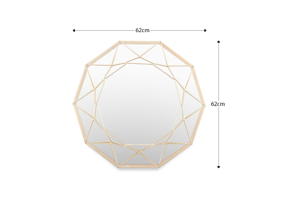 Geometric Shaped 10-Sided Wall Mirror - Two Colours Available