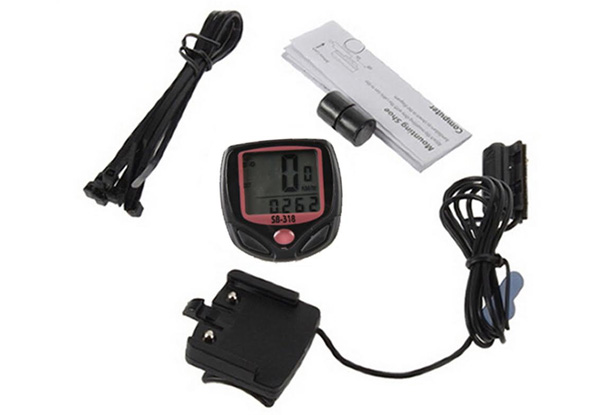 Water-Resistant LCD Multifunctional Bike Odometer