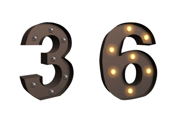 Freestanding Hanging LED Metal Letter & Number Lights - 11 Options Available