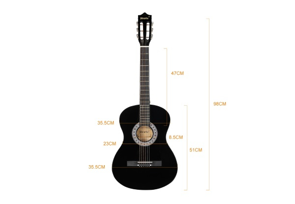 Melodic 38-Inch Folk Dreadnought Acoustic Guitar - Two Colours Available
