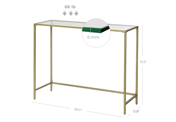 Vasagle Console Tempered Glass Table