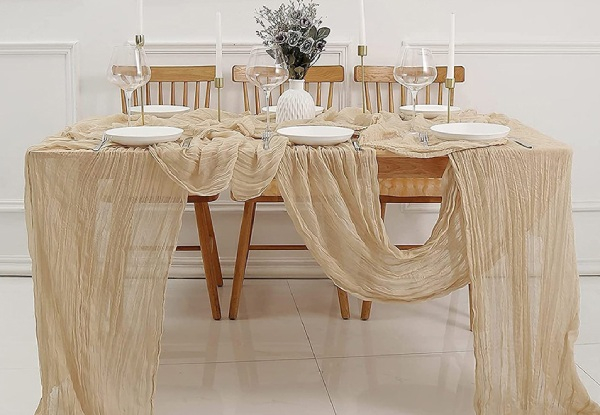 Balinese Gauze Table Runner with Wrinkles - Six Colours Available