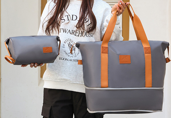 Two-Piece Expandable Overnight Travel Bag Set - Available in Four Colours