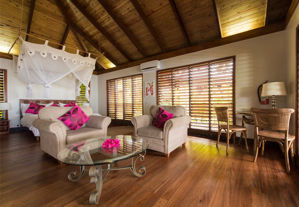 Five-Night Fijian Escape for Two in a Premium Beachside Villa incl. Continental Breakfast, Late Checkout  Wifi, Two One-Hour Massage & More - Options for Seven-Night Stay Available