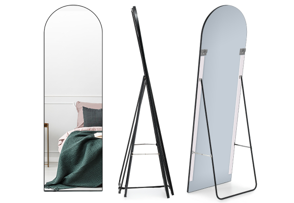 Full-Length Arch-Shaped Mirror with Removable Stand