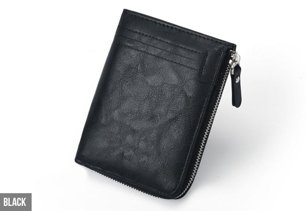 Zippered Leather-Look Wallet - Two Colours Available with Free Delivery