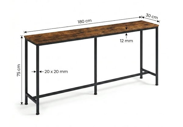Rustic 180cm Narrow Console Table
