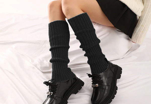 Two Pairs of Women's Leg Ribbed Warmers