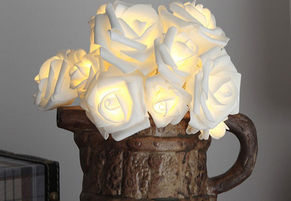20 LED Rose Fairy Light - Two Colours Available & Options for Two or Four