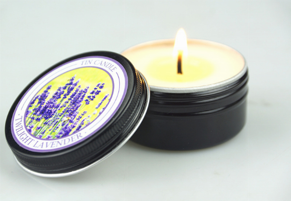 Five-Pack of Stress Relief Scented Tin Candles