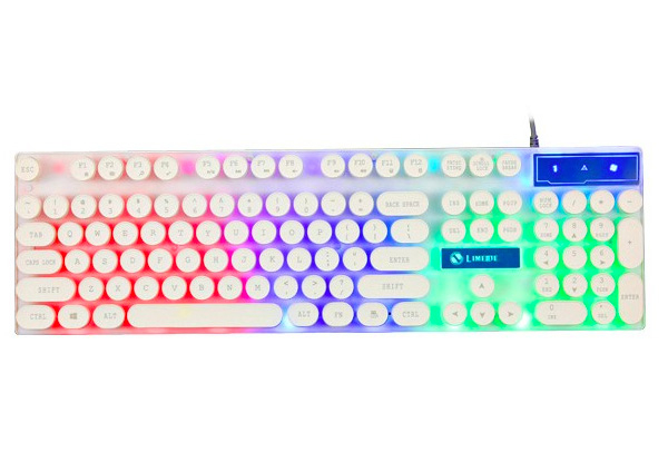 Retro Punk Slim Typewriter-Style LED Lighting Keyboard - Two Colours Available
