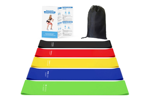 Five-Piece Resistance Loop Exercise Bands