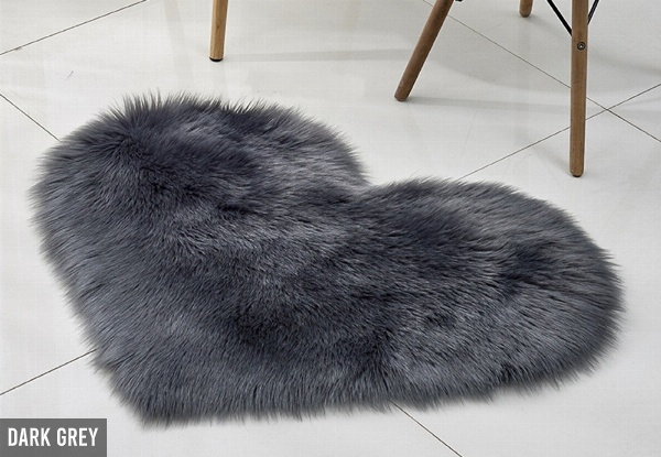 Heart Shaped Fluffy Rug - Seven Colours Available