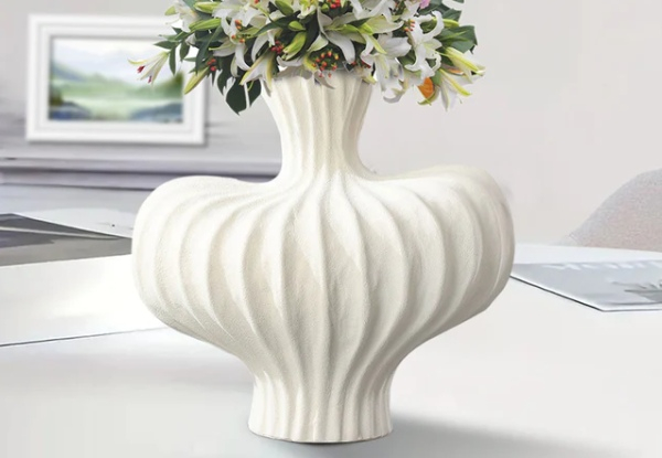 Soga Matte White Large Ornament Vase