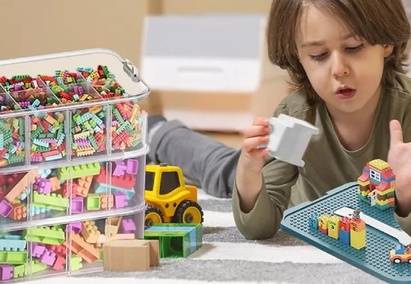 Three-Layers Stackable & Adjustable Building Blocks Box - Two Colours Available