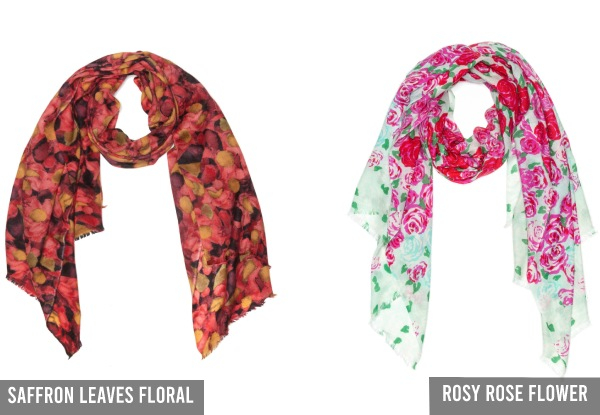 100% Australian Wool Print Scarf - 12 Colours Available