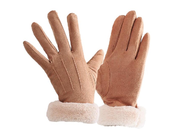 Ladies Suede Touch Screen Winter Gloves - Four Colours Available