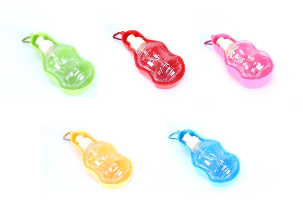 Foldable Plastic Pet Water Bottle - Two Sizes & Five Colours Available