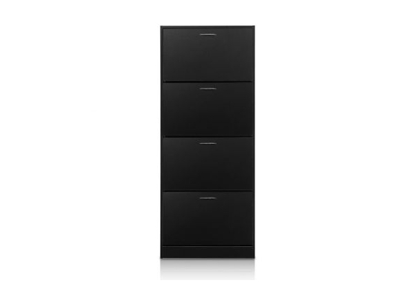 Four-Rack Wooden Shoe Cabinet for 60 Pairs - Two Colours Available
