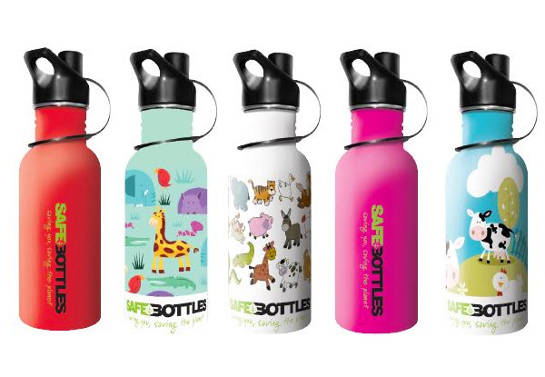 Two 500ml Stainless Steel SafeBottles - Five Designs Available