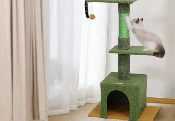 Floor to Ceiling Cat Tree Tower with Scratching Post