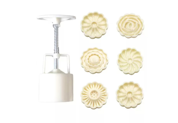 Six-Pack of Flower-Shaped Mooncake Moulds