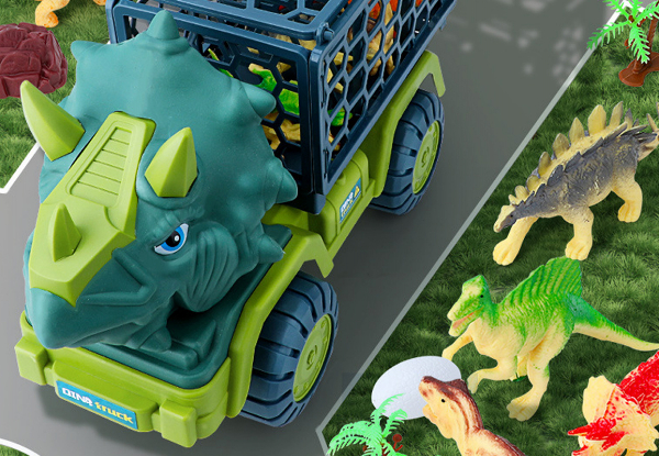 Dinosaur Truck Toy Incl. 15 Dino Figures Set - Two Options Available