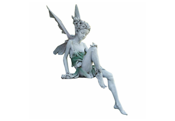 Resin Sitting Fairy Garden Statue - Available in Two Colours & Option for Two-Pack