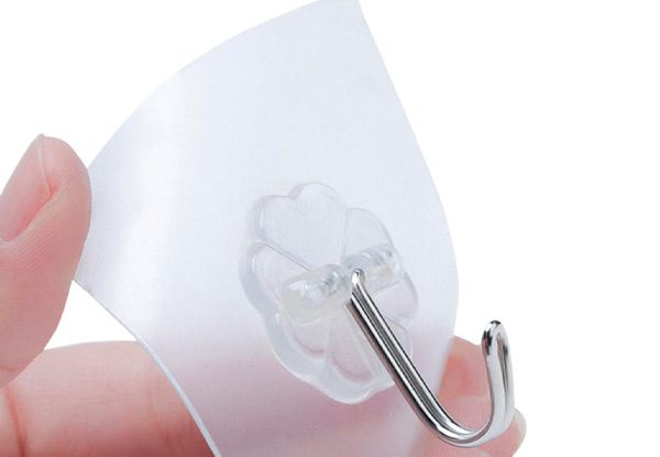 Six Strong Transparent Sticky Wall Hooks