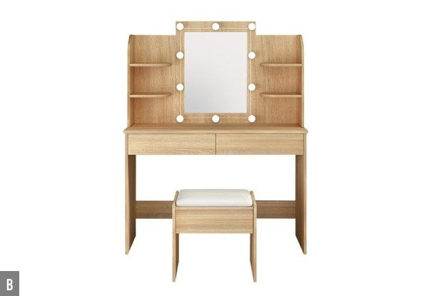 Makeup Vanity Range with Stool - Five Options Available