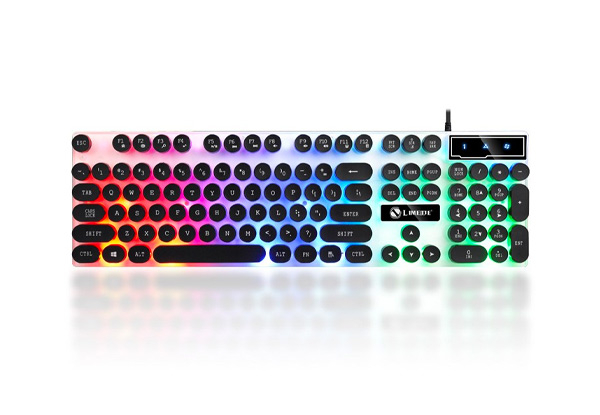 Retro Punk Slim Typewriter-Style LED Lighting Keyboard - Two Colours Available