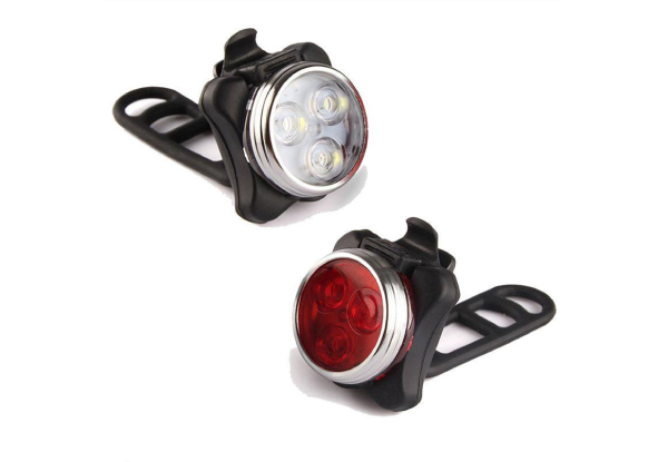 Water-Resistant Front & Rear Bicycle Light Set