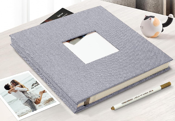 Self-Adhesive 80-Page Linen Photo Album - Option with Window Pocket