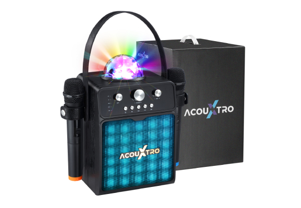 Portable Karaoke Machine with Two Microphones