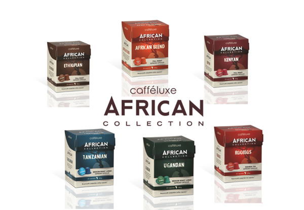 $29.50 for 50 Coffee Capsules Caffeluxe African Collection Range Compatible with Nespresso Coffee Machines or $35.40 for 60 Capsules incl. 10 Rooibos Tea Capsules