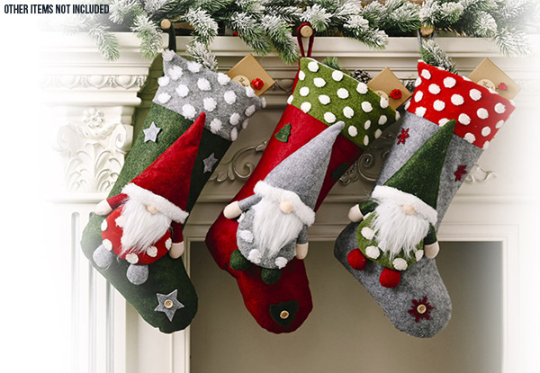 Christmas Santa Stocking - Three Colours Available